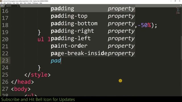 CSS Navigation Hover Effect | csPoint web designing tutorials