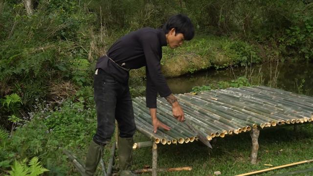 2 Days solo survival CAMPING by the Stream, Bushcraft Survival Shelter. Fish Trap, Catch and Cook смотреть онлайн