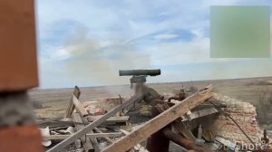Удар ПТРК "Корнет" по позиции ВСУ на Авдеевском направлении/Strike at the ukrainian position by ATGM