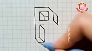 ?Как рисовать 3Д букву "R" по клеточкам✍️Drawing 3D letter "R" step by step #drawing
