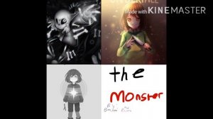 The monster~ Eminem and Rihanna~ switching vocals undertale Frisk Chara And Sans,