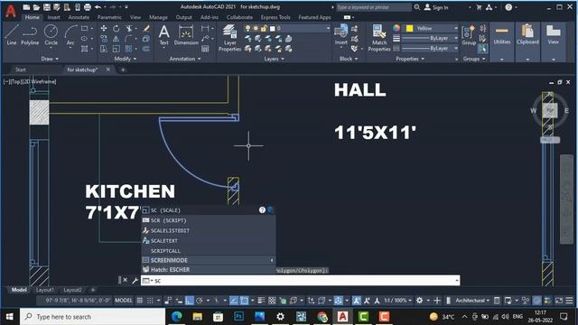 How to draw 2d Door and placing in Autocad Floor Plan (Part 21) смотреть онлайн