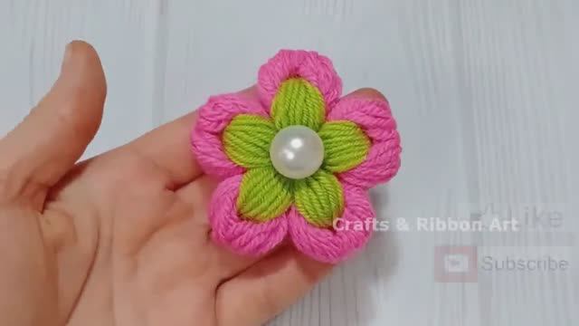 Супер простые идеи для изготовления цветов из шерсти - Сделай сам цветы из пряжи - Удивительный трюк