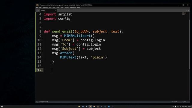 ОТПРАВКА ПОЧТЫ С ПОМОЩЬЮ PYTHON смотреть онлайн