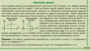 График функции и уравнение кривой. (Аналитическая геометрия - урок 2)