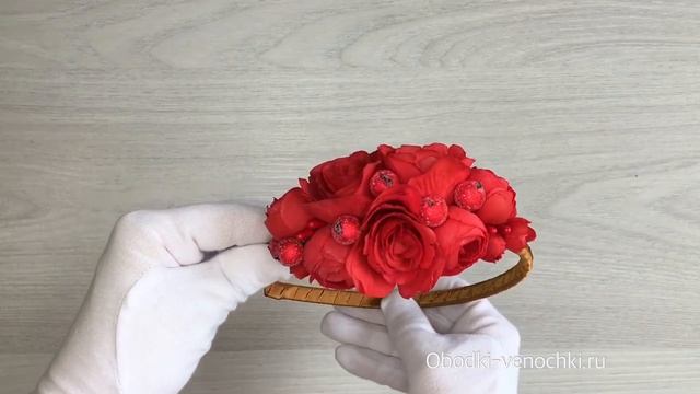 Видео обзор - ободок для волос с цветами "Малина" смотреть онлайн