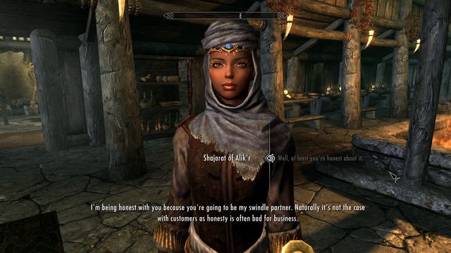 Skyrim Alik'r Follower Mod - Shajarat of Alik'r talks about her merchant background смотреть онлайн