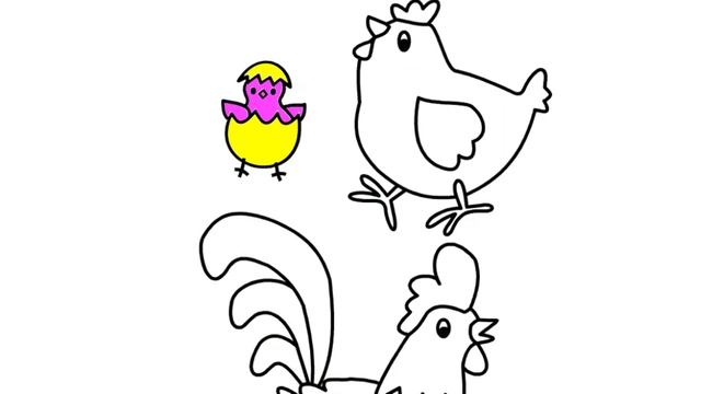 Как нарисовать курицу для детей - Рисование и раскраска для семьи и ребенка смотреть онлайн