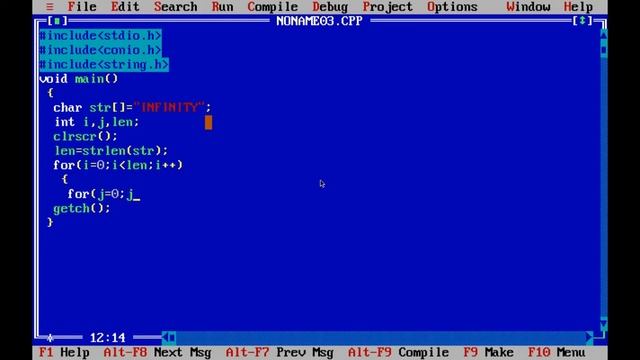 MCS 011 | Write a program to display string ‘INFINITY’ in the following pattern (using ‘‘LOOP’’ ) смотреть онлайн