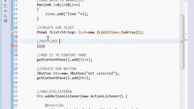 Java JList - Set Background,Foreground and Selection Colors смотреть онлайн