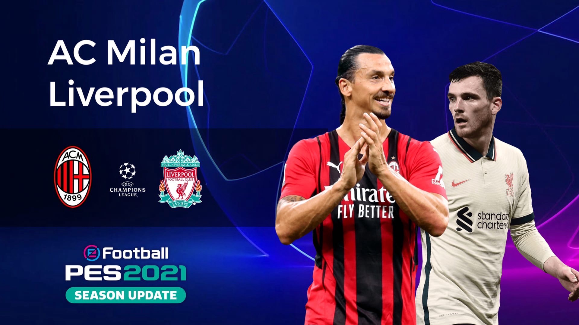 Милан-Ливерпуль Лига Чемпионов PES Mobile 2021