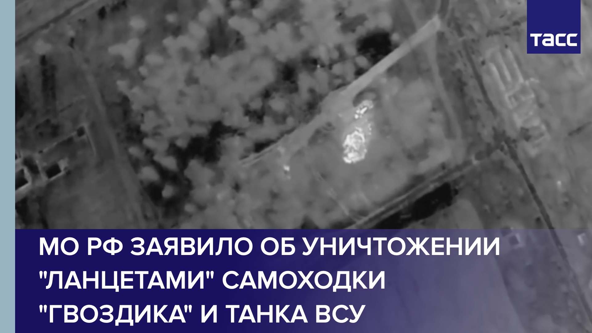 МО РФ заявило об уничтожении "Ланцетами" самоходки "Гвоздика" и танка ВСУ