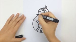 How to draw BB-8 step by step easy / Star Wars characters drawings / BB-8 Drawing easy