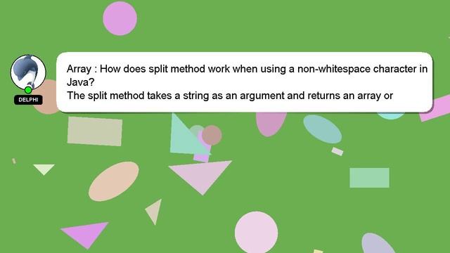 Array : How does split method work when using a non-whitespace character in Java? смотреть онлайн