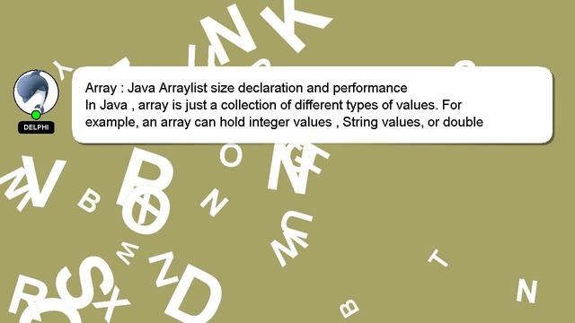 Array : Java Arraylist size declaration and performance смотреть онлайн