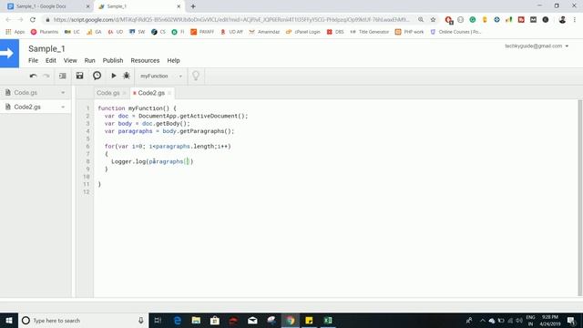 How to loop through the document using Google Docs Script смотреть онлайн