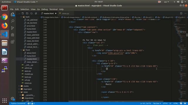 Menu | Python and Django