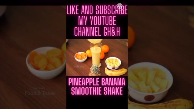 Healthy shake 🥤 with banana 🍌 pineapple 🍍 and mango 🥭 it's so yummy 😋🥭🍍🍌🥤🏋️