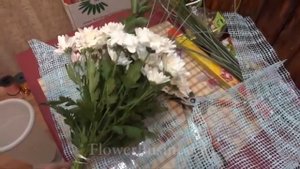 Букет круглый поляной из сетки