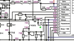 8. Электрические цепи при срабатывании реле перегрузки преобразователя электропоезда ЭД4М