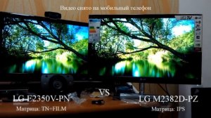 Сравнение двух мониторов LG с матрицами TN+FILM и IPS.