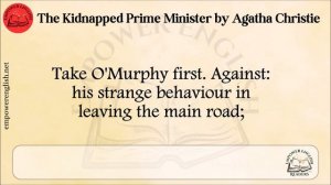 Learn English Through Story | The Kidnapped Prime Minister by Agatha Christie⭐Level 4⭐B2⭐