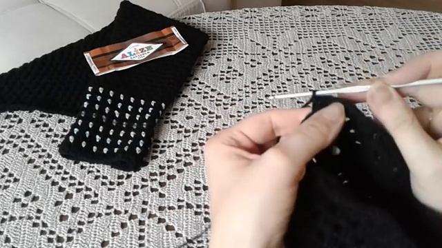 Кардиган из квадратных мотивов. Часть 5. Окат рукава. Knitting women's cardigan. смотреть онлайн