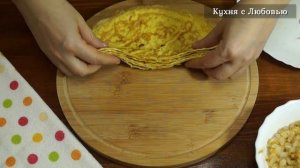 Салат с мясом и яичными блинчиками Министерский. К праздничному столу