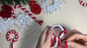 Новогодний декор из трикотажной пряжи просто и быстро, макраме. Decorations Christmas, macrame
