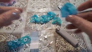 Нарядные бантики из атласной ленты и органзы 2,5 см