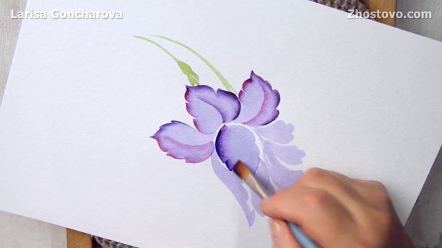 Простое рисование Акрилом. Рисуем цветы. Как нарисовать Ирис смотреть онлайн