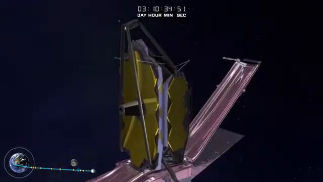 James Webb - Telescope Deployment Sequence | Анимация будущей миссии телескопа Джеймс Уэбб.