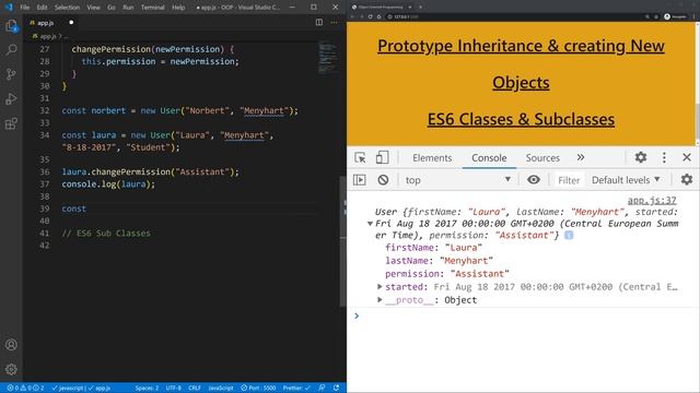 JavaScript ES6 Classes and Sub Classes