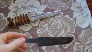 Делаем ручку на нож из кожи и дерева