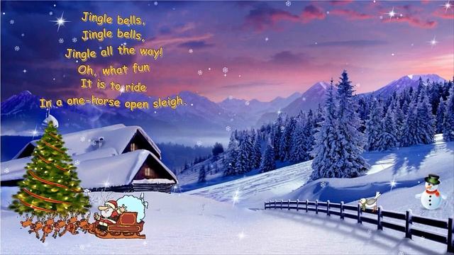 Jingle Bells (karaoke). Новогодняя детская песенка на английском! Christmas Song!