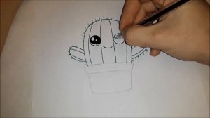 Рисуем кавайный кактус вместе! Как нарисовать кактус? Как нарисовать цветок?