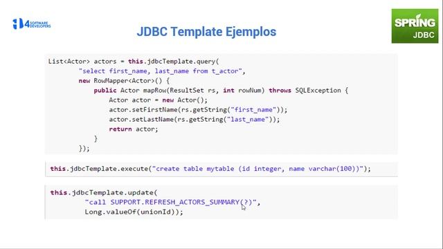 Spring Framework en español - ¿Que es Spring JDBC? - 4SoftwareDevelopers смотреть онлайн