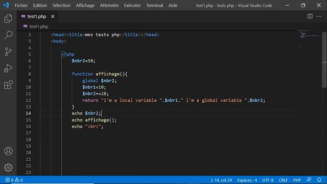 Apprendre le PHP-Les Bases #8 -Portée des variables /Locale/Globale/Statique смотреть онлайн