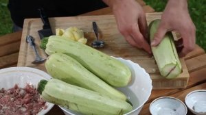 Кабачки фаршированные на гриле. Эксперимент