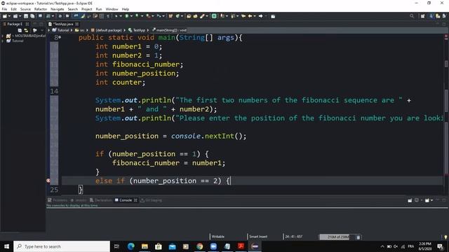 Find nth Fibonacci number Algorithm in Java with a PRACTICAL EXAMPLE using while loop