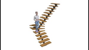 Лестница / монокосоур забежная 90º  / г. Калининград, ул. Щорса