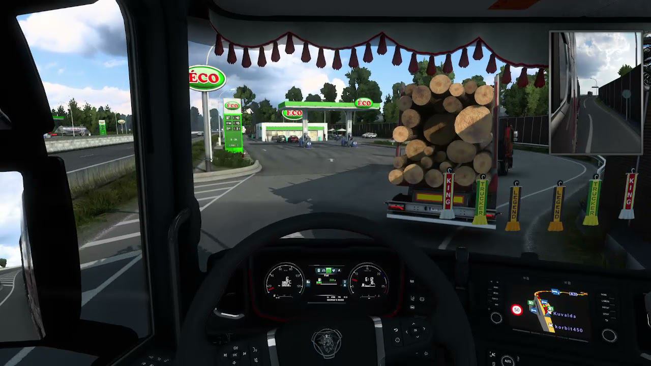 Euro Truck Simulator 2 - конвой груз бревна