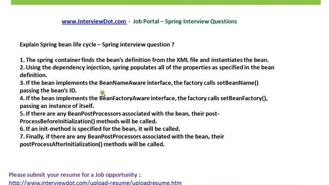 Explain beans life cycle spring interview questions interviewdot смотреть онлайн