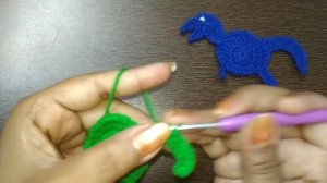 "D for Dinosaur" ?Crochet Dinosaur applique #dinosaur #applique #crochetatoz #learningcrochet