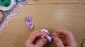 Бабочки и цветы канзаши из атласных лент ? DIY satin ribbon butterfly flower