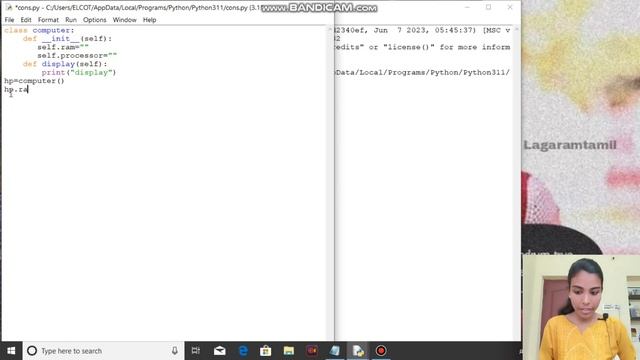 Self Keyword and Constructor in Python|Classes in python|Python Tutorial for Beginners in Tamil