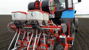 Посев лука сеялкой Агрикола