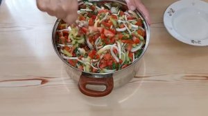Рецепт вкуснейшего Салата на зиму ! Без уксуса и растительного масла! Консервация без уксуса!