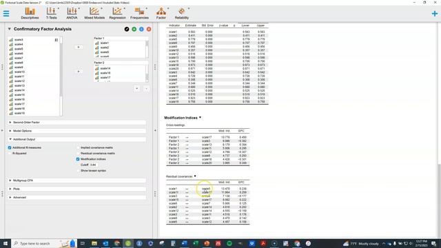 Confirmatory Factor Analysis CFA in JASP Statistical Software