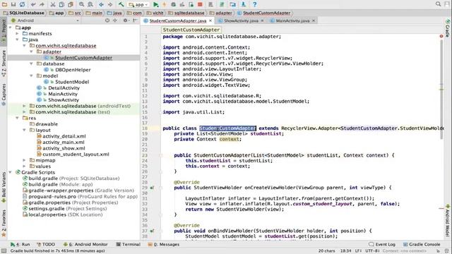 Android SQLite Database - #20.4 OnClick On RecyclerView to Display Detail Activity смотреть онлайн